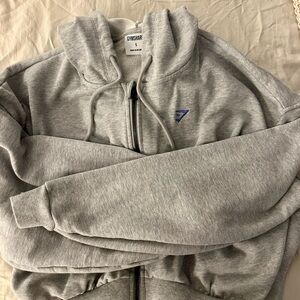 Gymshark Light Gray Zip-Up women’s Sweater